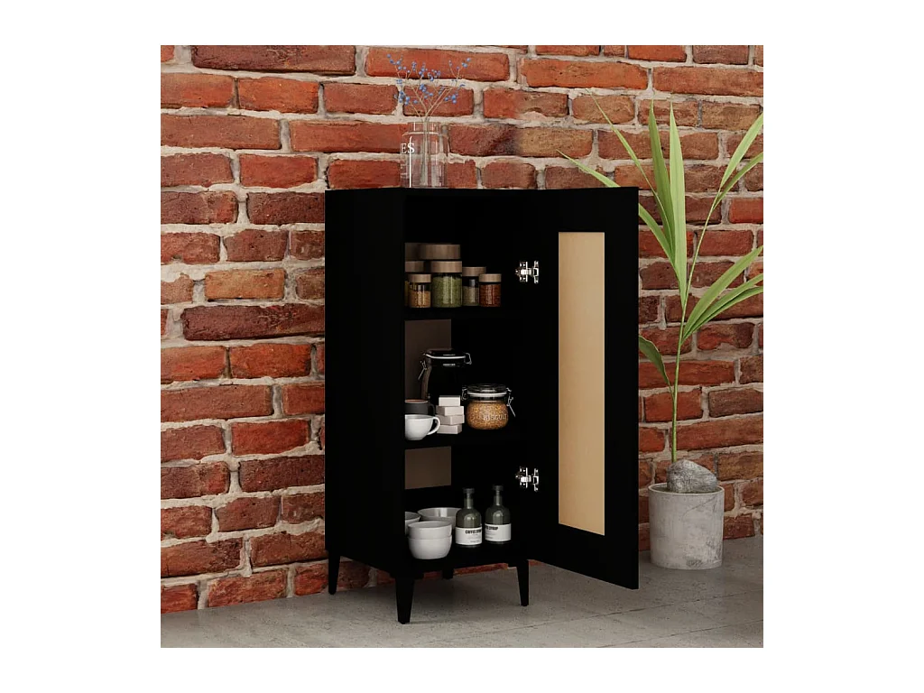 Buffet | Bahut | Meuble de rangement Noir 34,5x34x90 cm Bois d'ingénierie