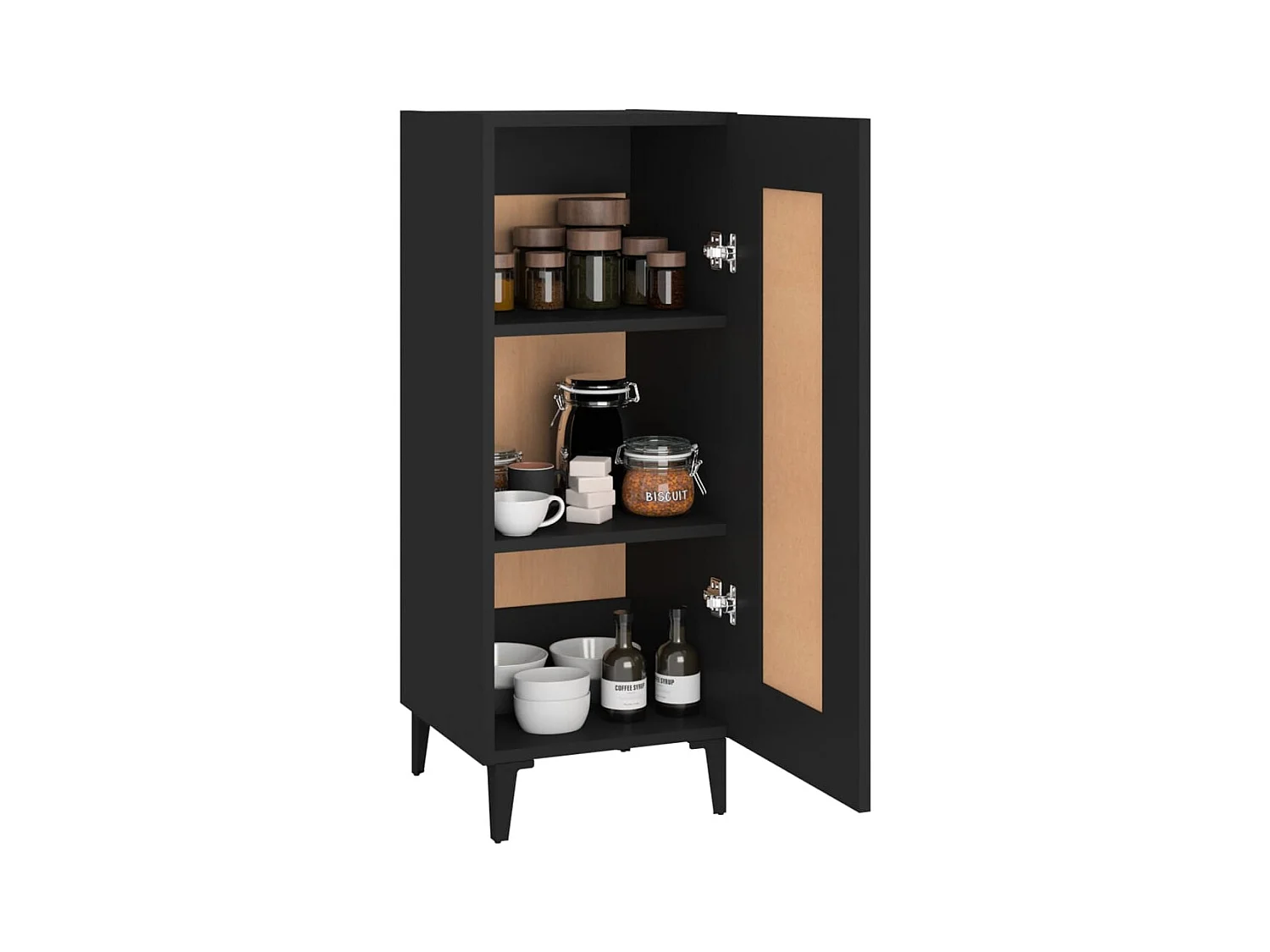 Buffet | Bahut | Meuble de rangement Noir 34,5x34x90 cm Bois d'ingénierie