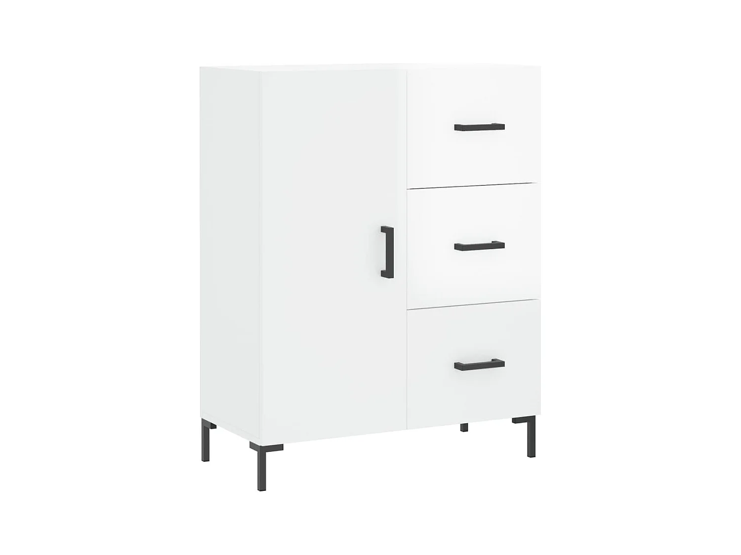 Credenza | Buffet | Armadio 69,5x34x90 cm in Legno Multistrato Bianco Lucido