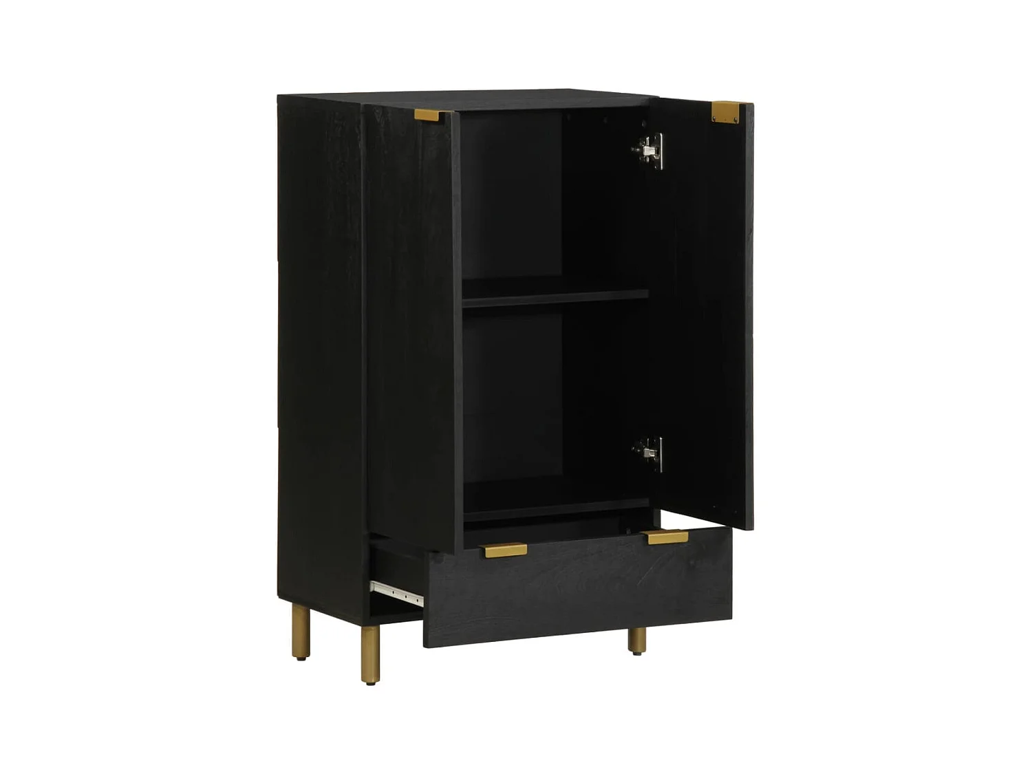 Credenza | Buffet | Armadio Nera 60x33x100 cm in Legno Multistrato