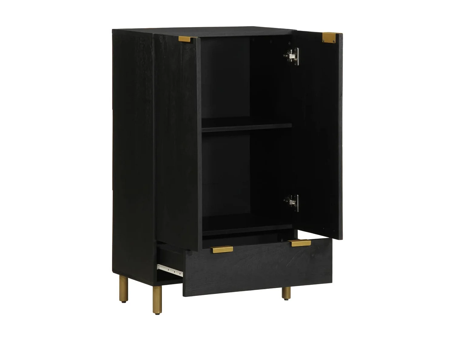 Buffet | Bahut | Meuble de rangement noir 60x33x100 cm bois d'ingénierie