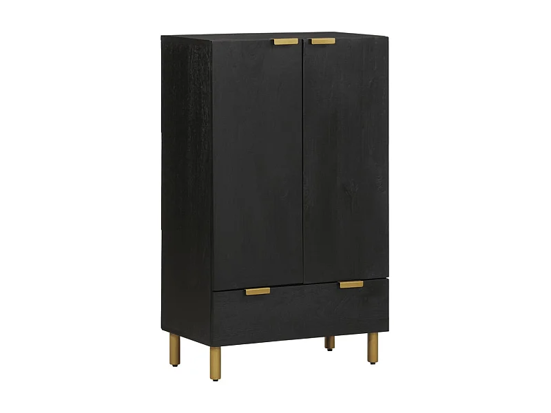Buffet | Bahut | Meuble de rangement noir 60x33x100 cm bois d'ingénierie