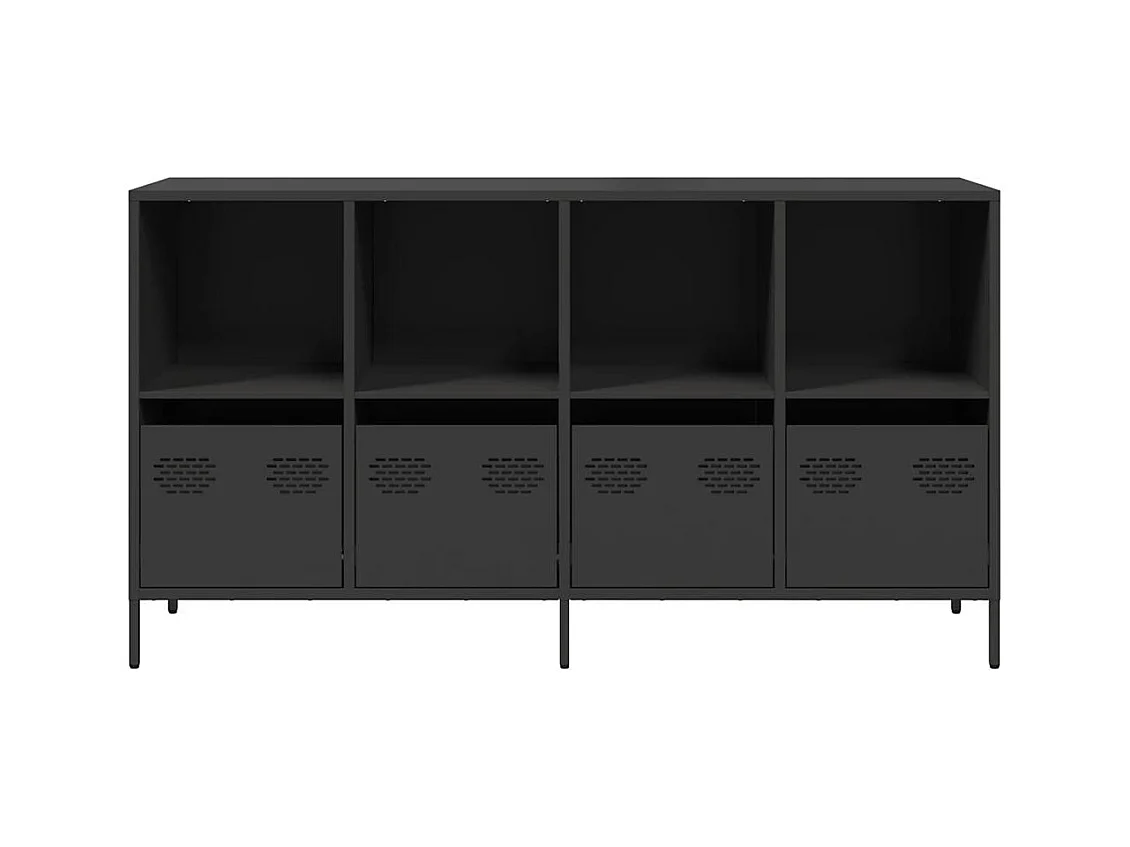 Buffet | Commode à tiroir | Meuble de rangement noir 135x39x73,5 cm acier laminé à froid