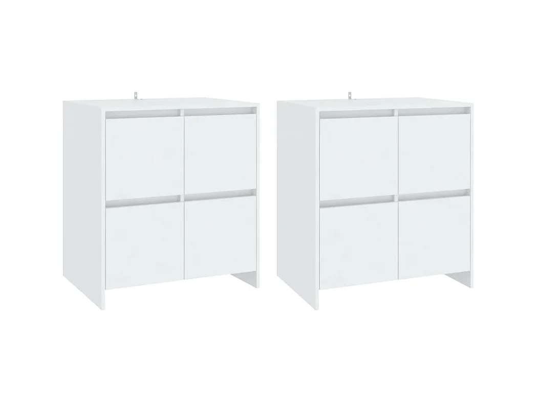 Credenze | Buffet | Armadi 2 pz Bianche 70x41x75 cm in Legno Multistrato