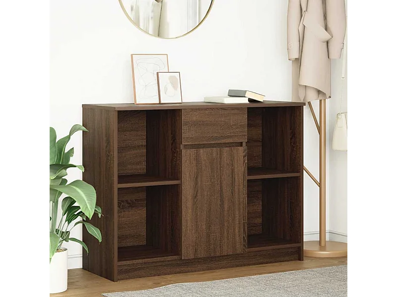 Credenza | Buffet | Armadio con Cassetto Rovere Marrone 101x35x76 cm in Truciolato