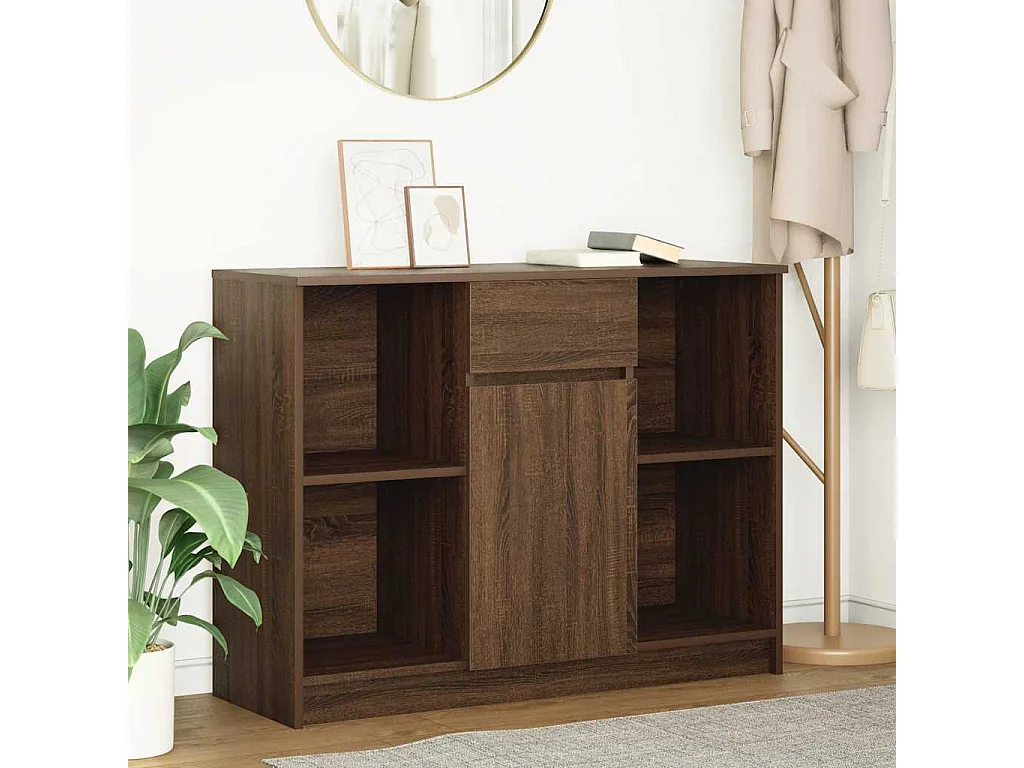 Buffet | Commode à tiroir | Meuble de rangement avec tiroir chêne brun 101x35x76 cm bois d'ingénierie