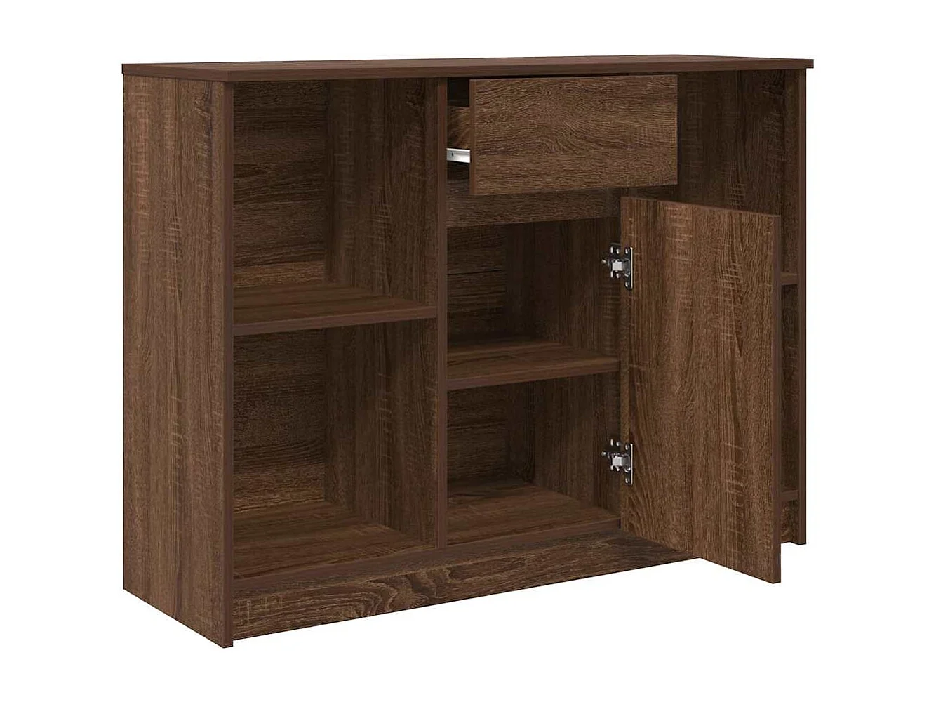 Buffet | Commode à tiroir | Meuble de rangement avec tiroir chêne brun 101x35x76 cm bois d'ingénierie