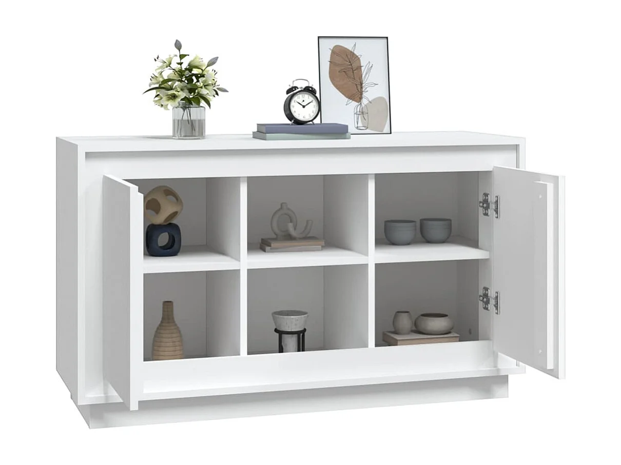 Buffet | Bahut | Meuble de rangement blanc 102x35x60 cm bois d'ingénierie