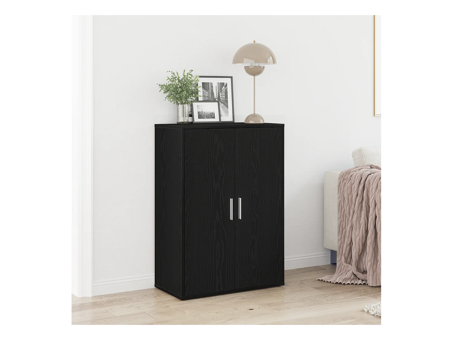 Sideboard | Credenza | Armadio Rovere Nero 60x31x84 cm Legno Ingegnerizzato