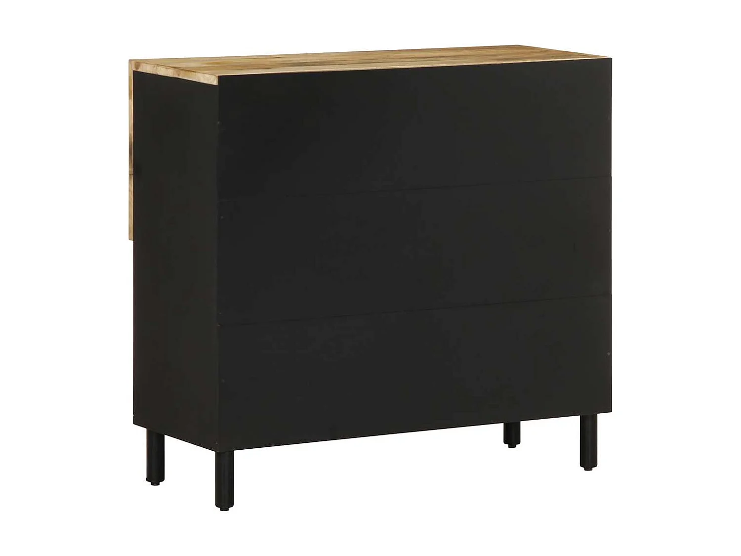 Credenza | Buffet | Armadio 80x33,5x75 cm in Legno Massello di Mango Grezzo