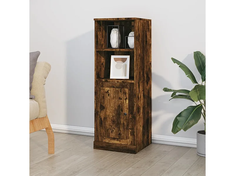 Credenza | Buffet | Armadio Rovere Fumo 36x35,5x103,5 cm in Legno Multistrato