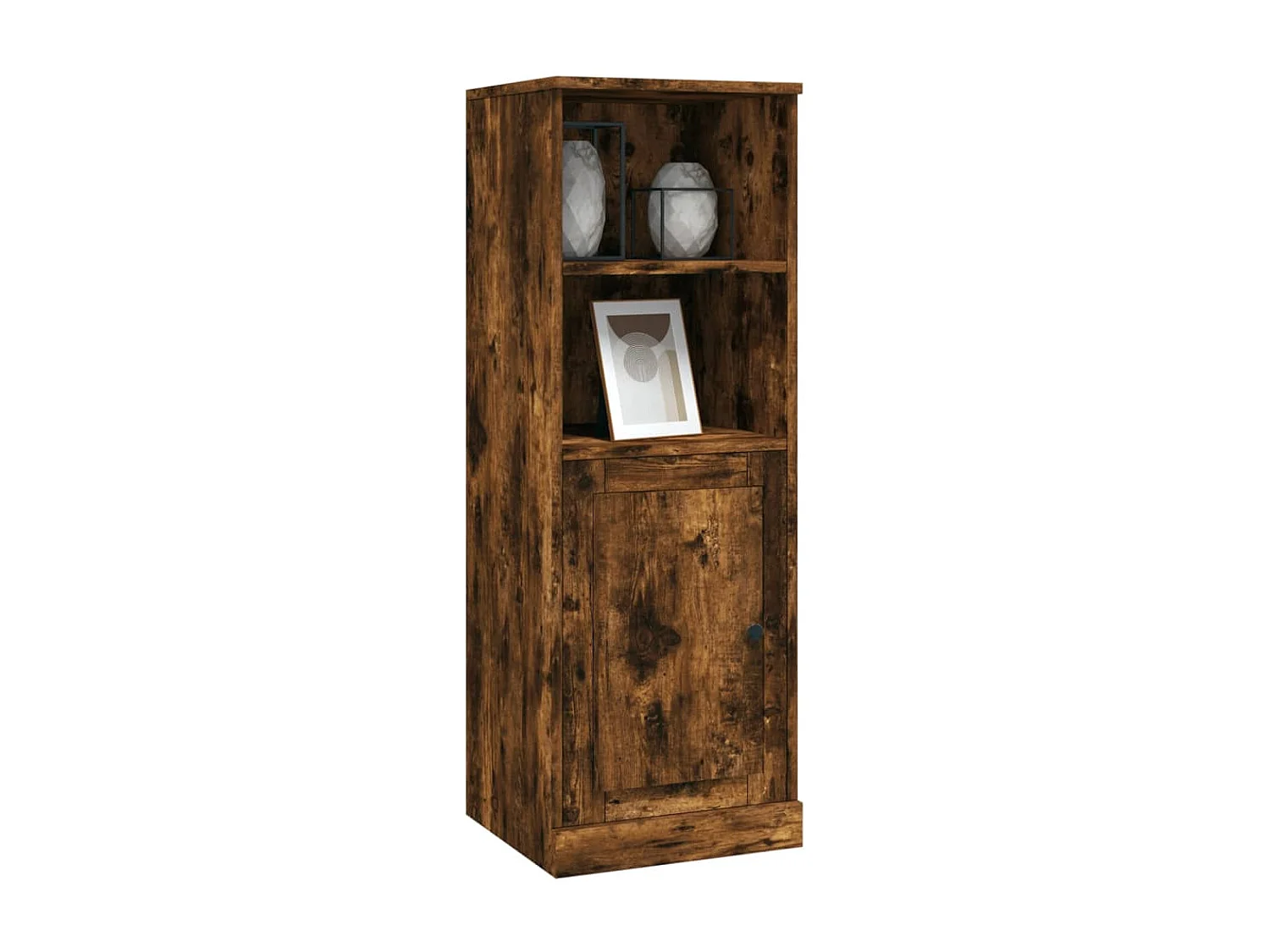 Buffet | Bahut | Meuble de rangement haut chêne fumé 36x35,5x103,5 cm bois d'ingénierie