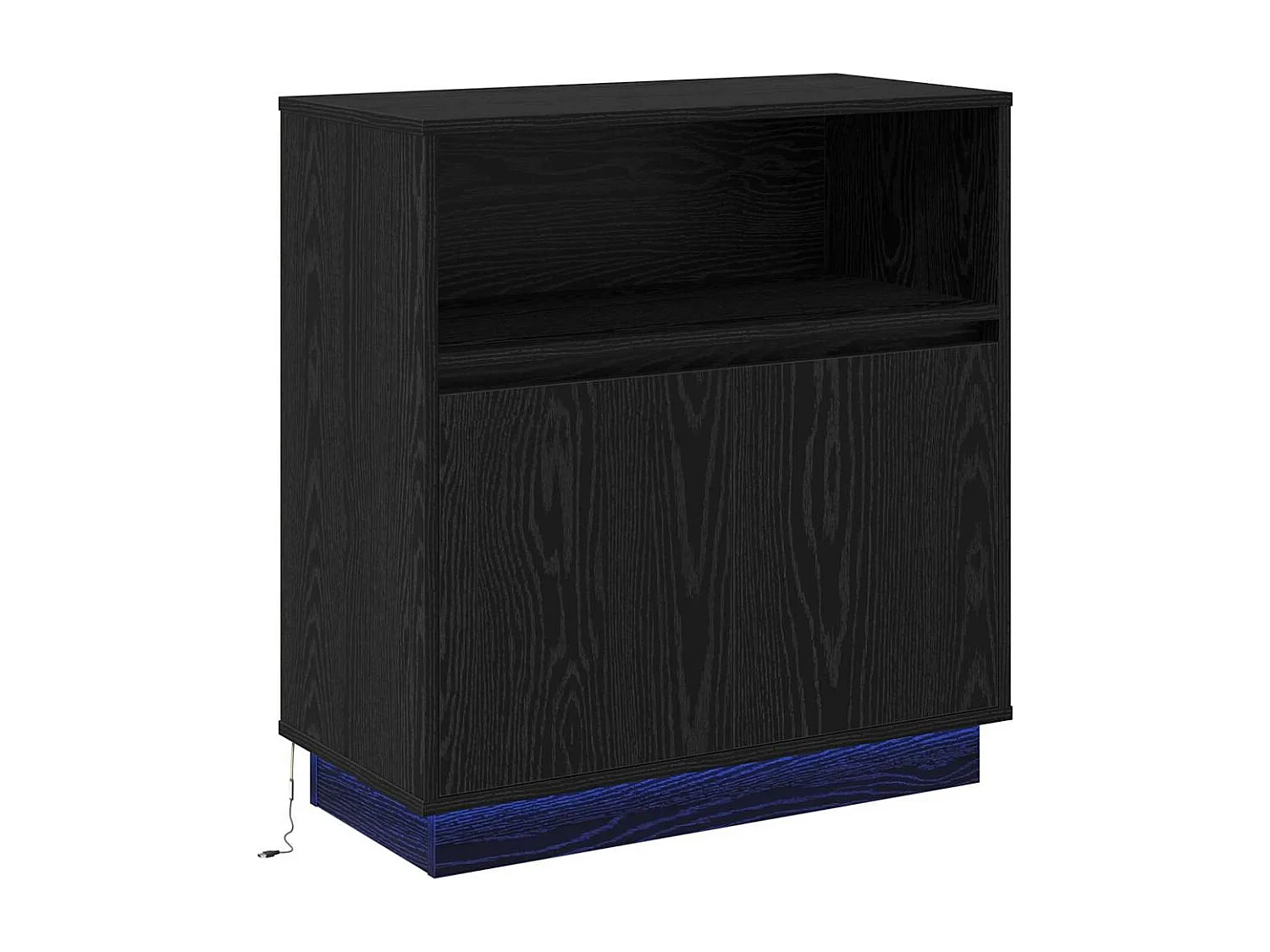 Credenza | Mobile | Armadio con LED Rovere Nero 71x34,5x75 cm Legno ingegnerizzato