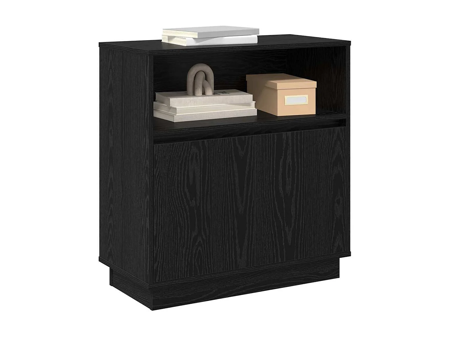 Buffet | Bahut | Meuble de rangement avec LED chêne noir 71x34,5x75 cm en bois d'ingénierie