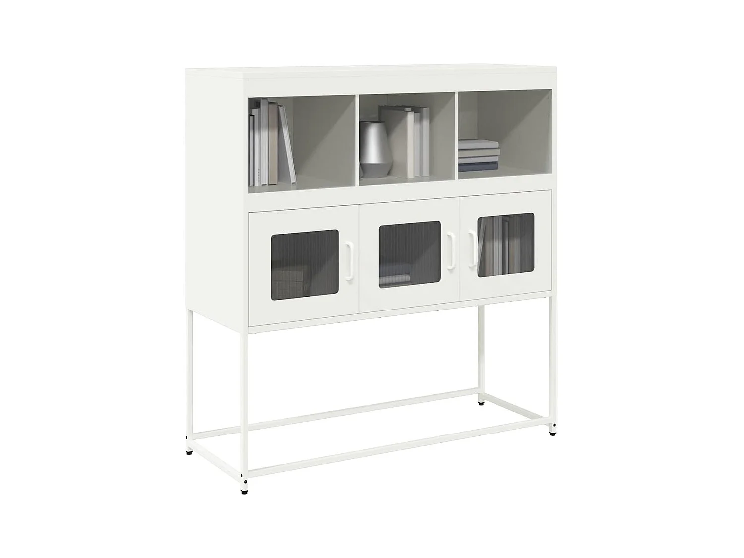 Buffet | Bahut | Meuble de rangement blanc 100,5x39x107 cm acier laminé à froid