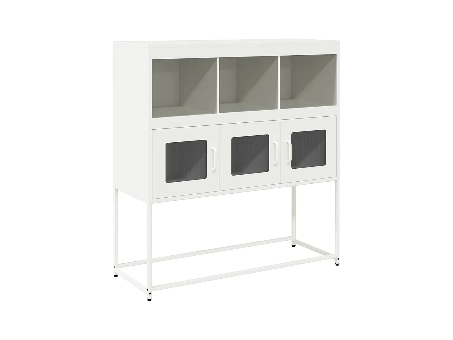 Buffet | Bahut | Meuble de rangement blanc 100,5x39x107 cm acier laminé à froid