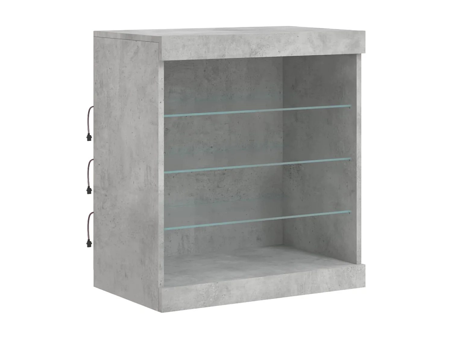 Buffet | Bahut | Meuble de rangement avec lumières LED gris béton 60,5x37x67 cm