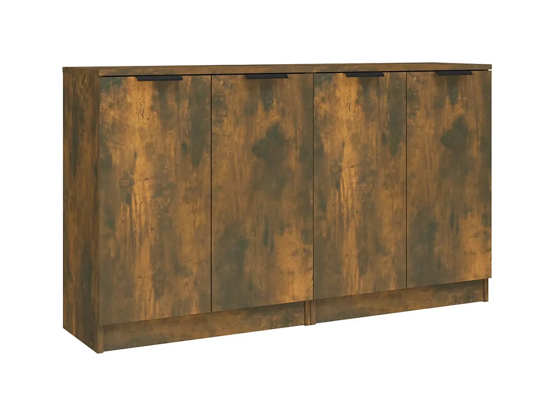 Buffets | Bahuts | Meuble de rangement 2 pcs Chêne fumé 60x30x70 cm Bois d'ingénierie