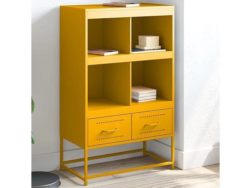 Credenza | Buffet | Armadio Giallo Senape 68x39x111,5 cm in Acciaio