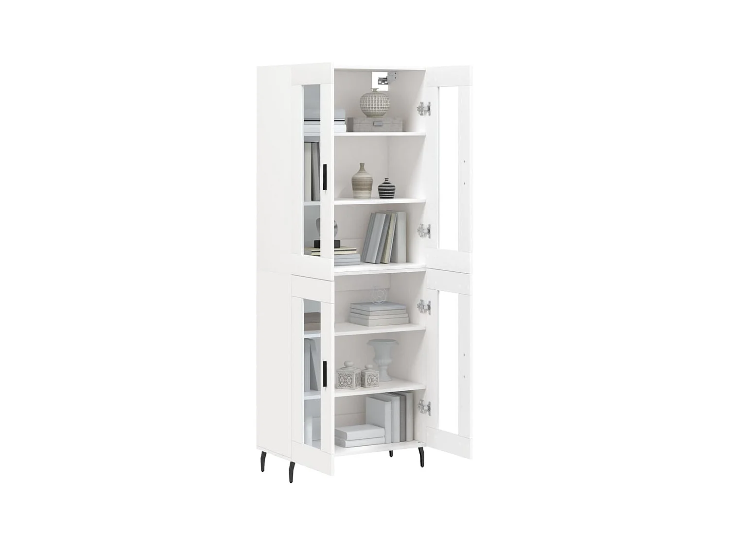 Buffet | Bahut | Meuble de rangement haut Blanc 69,5x34x180 cm Bois d'ingénierie
