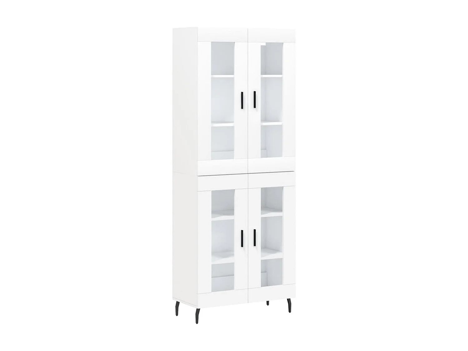 Credenza | Buffet | Armadio Bianca 69,5x34x180 cm in Legno Multistrato