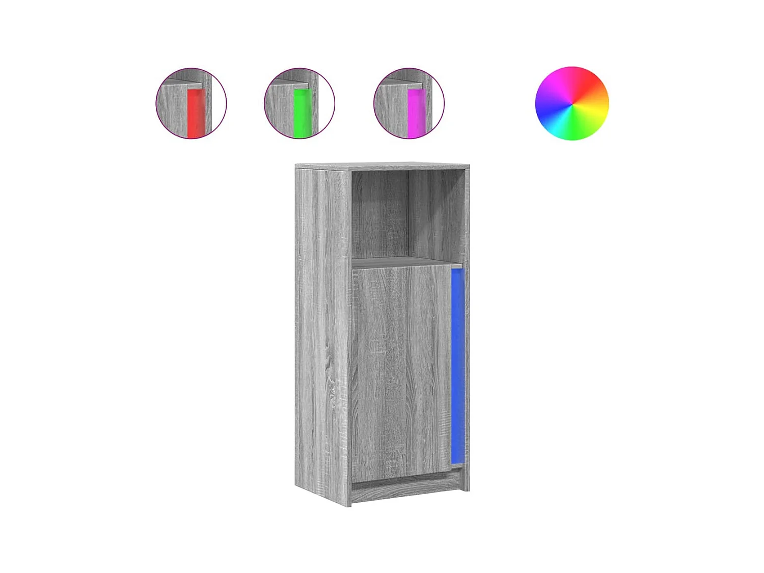 Buffet | Bahut | Meuble de rangement avec LED sonoma gris 42,5x34x100 cm bois d'ingénierie