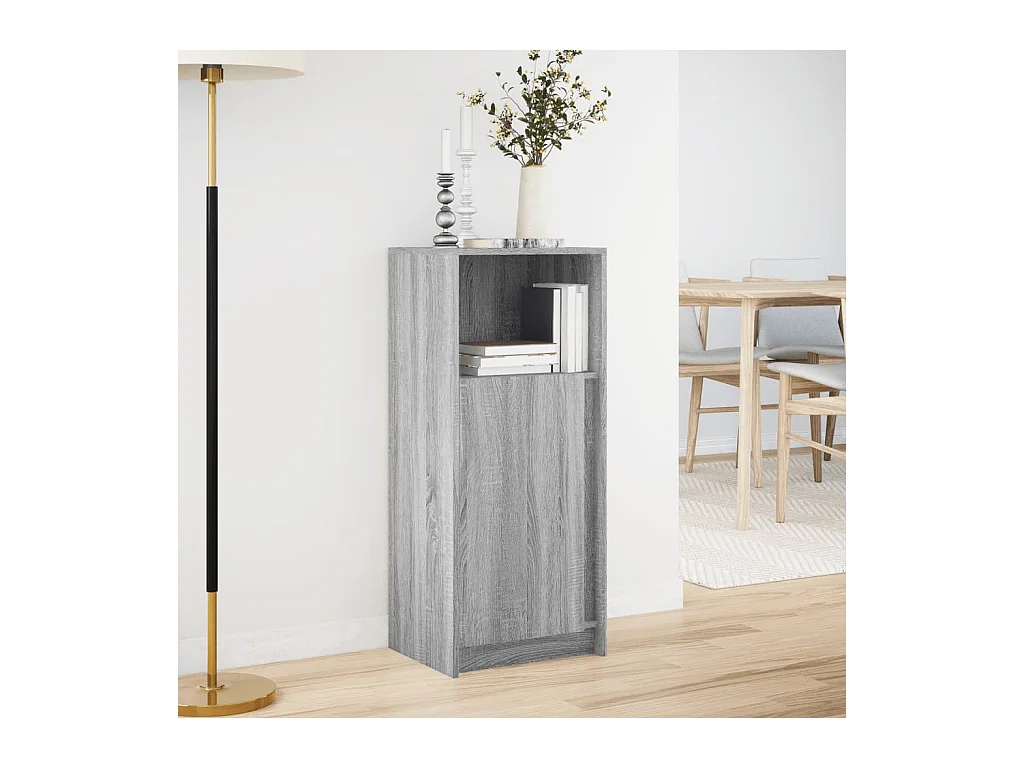 Buffet | Bahut | Meuble de rangement avec LED sonoma gris 42,5x34x100 cm bois d'ingénierie