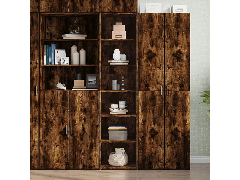 Buffet | Bahut | Meuble de rangement haut chêne fumé 45x41x185 cm bois d'ingénierie