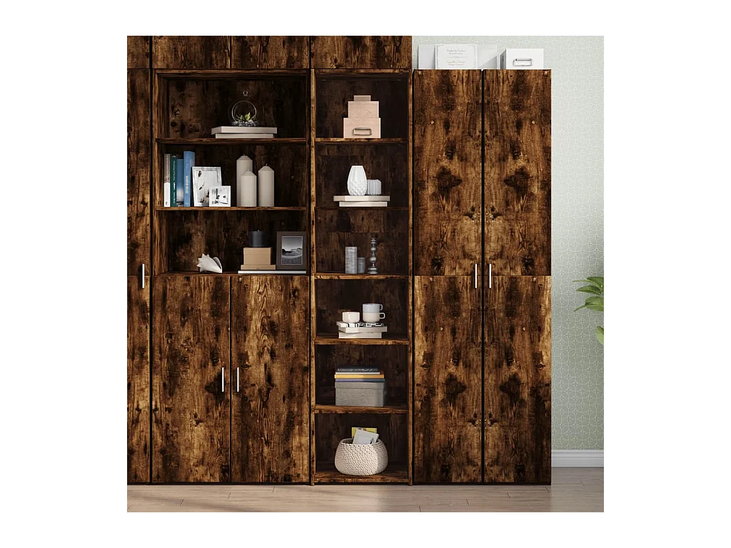 Buffet | Bahut | Meuble de rangement haut chêne fumé 45x41x185 cm bois d'ingénierie