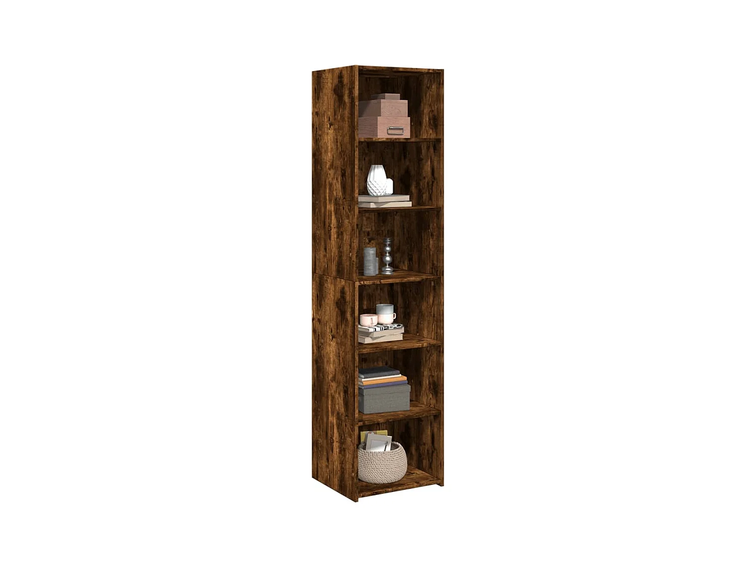 Buffet | Bahut | Meuble de rangement haut chêne fumé 45x41x185 cm bois d'ingénierie