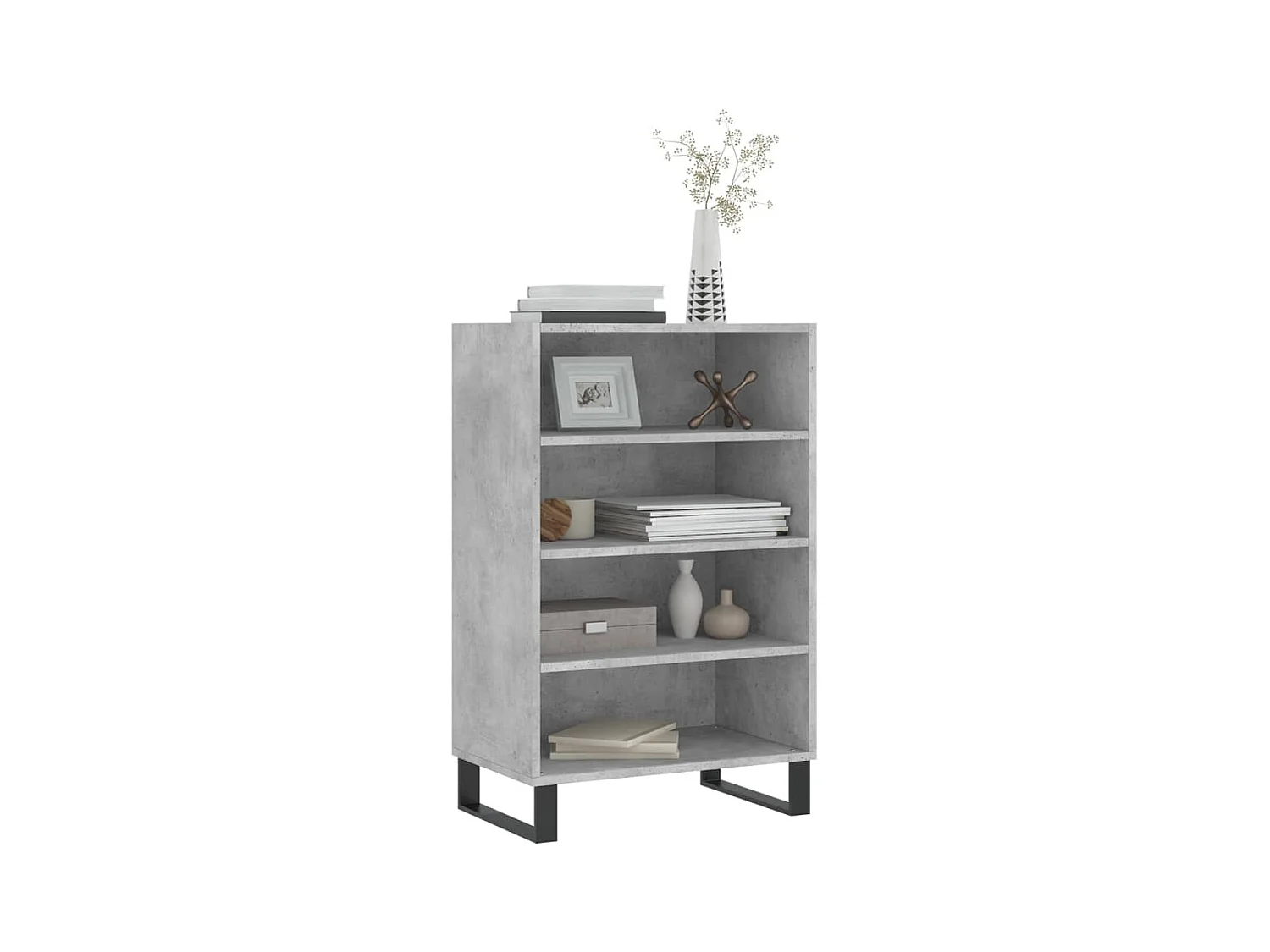 Buffet | Bahut | Meuble de rangement haut gris béton 57x35x90 cm bois d'ingénierie