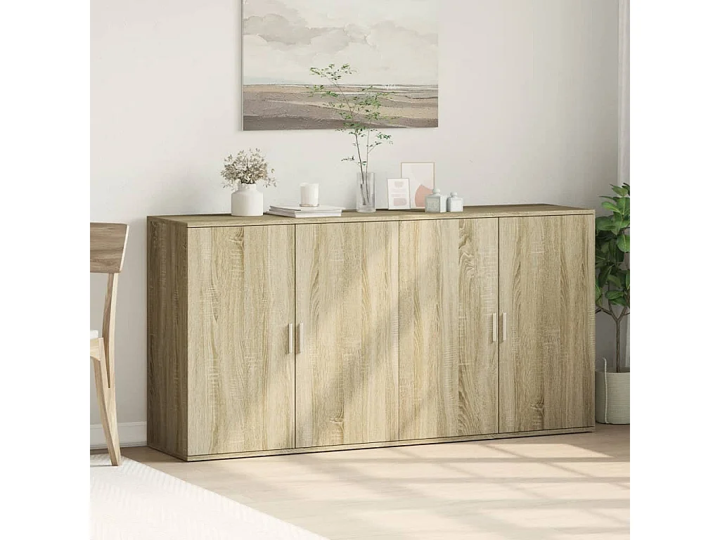 Buffets | Bahuts | Meuble de rangement 2 pcs chêne sonoma 79x38x80 cm bois d'ingénierie