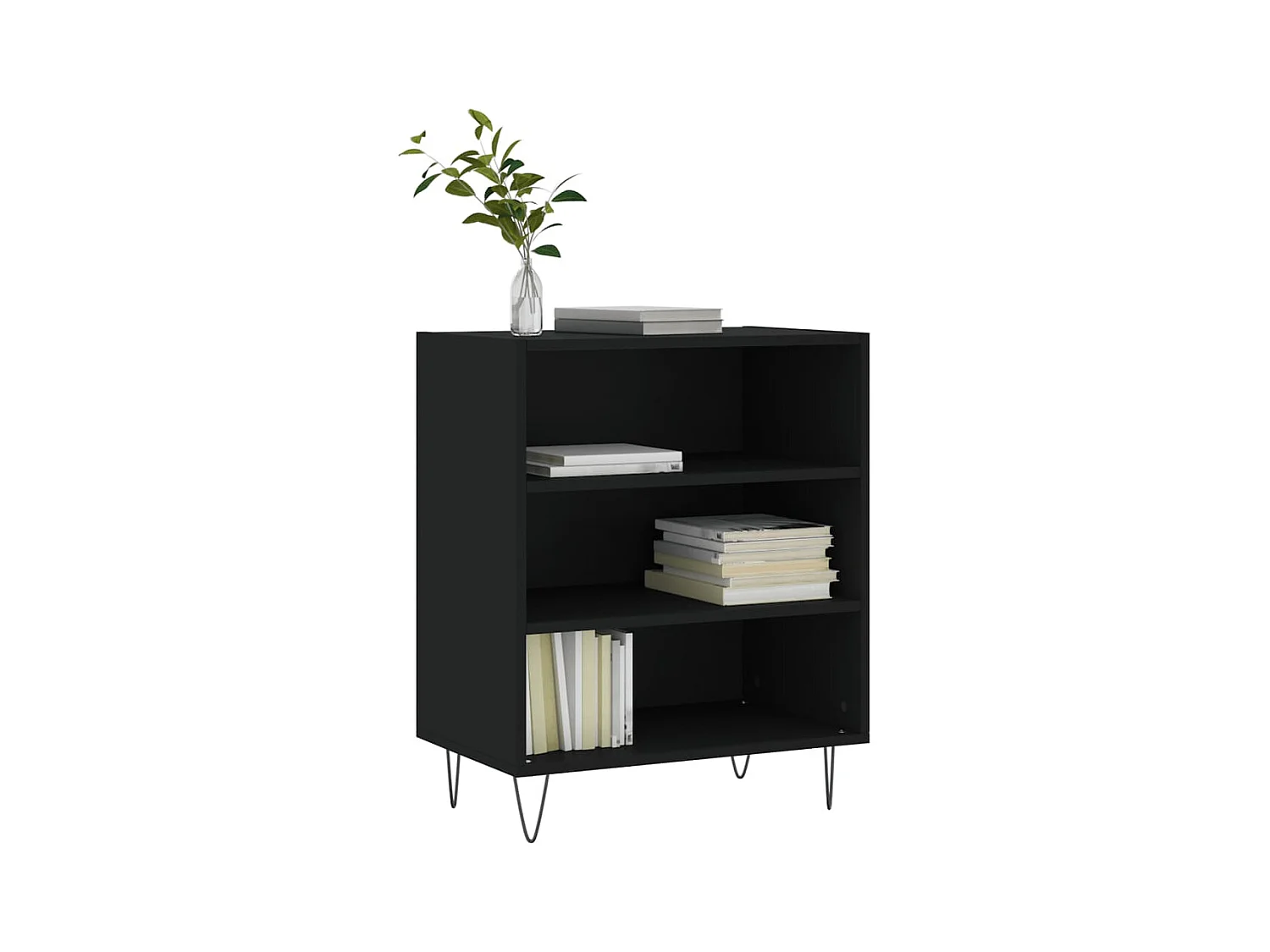 Buffet | Bahut | Meuble de rangement noir 57x35x70 cm bois d’ingénierie