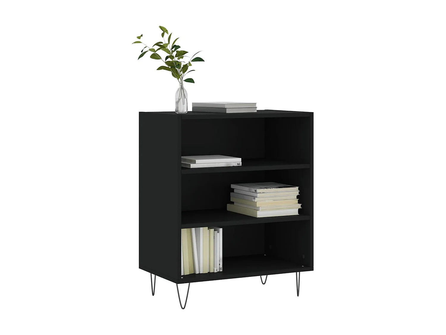 Buffet | Bahut | Meuble de rangement noir 57x35x70 cm bois d’ingénierie