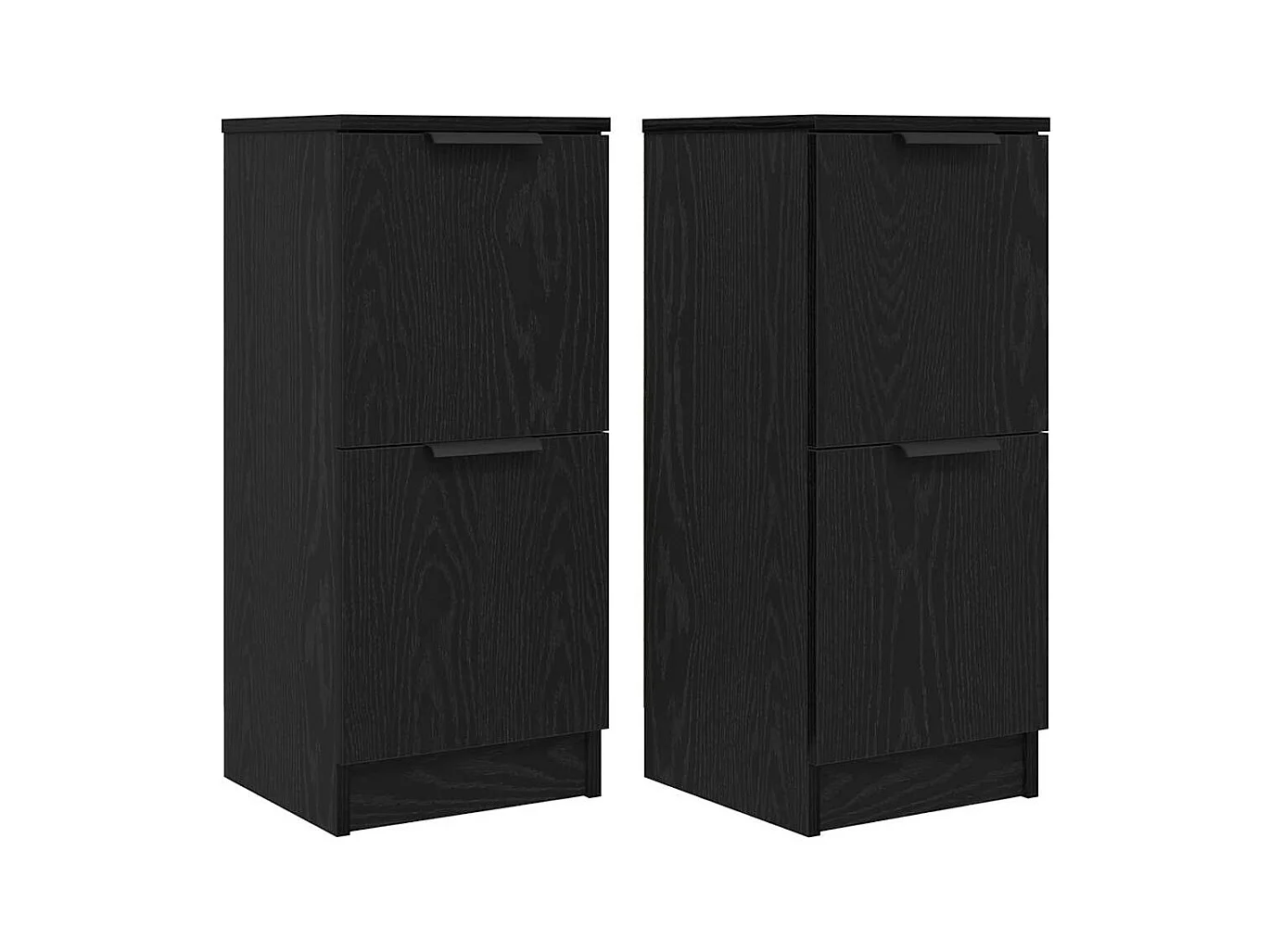 Buffets | Bahuts | Meuble de rangement 2 pcs en Chêne Noir, 30x30x70 cm, Fabriqué en Bois d'Ingénierie