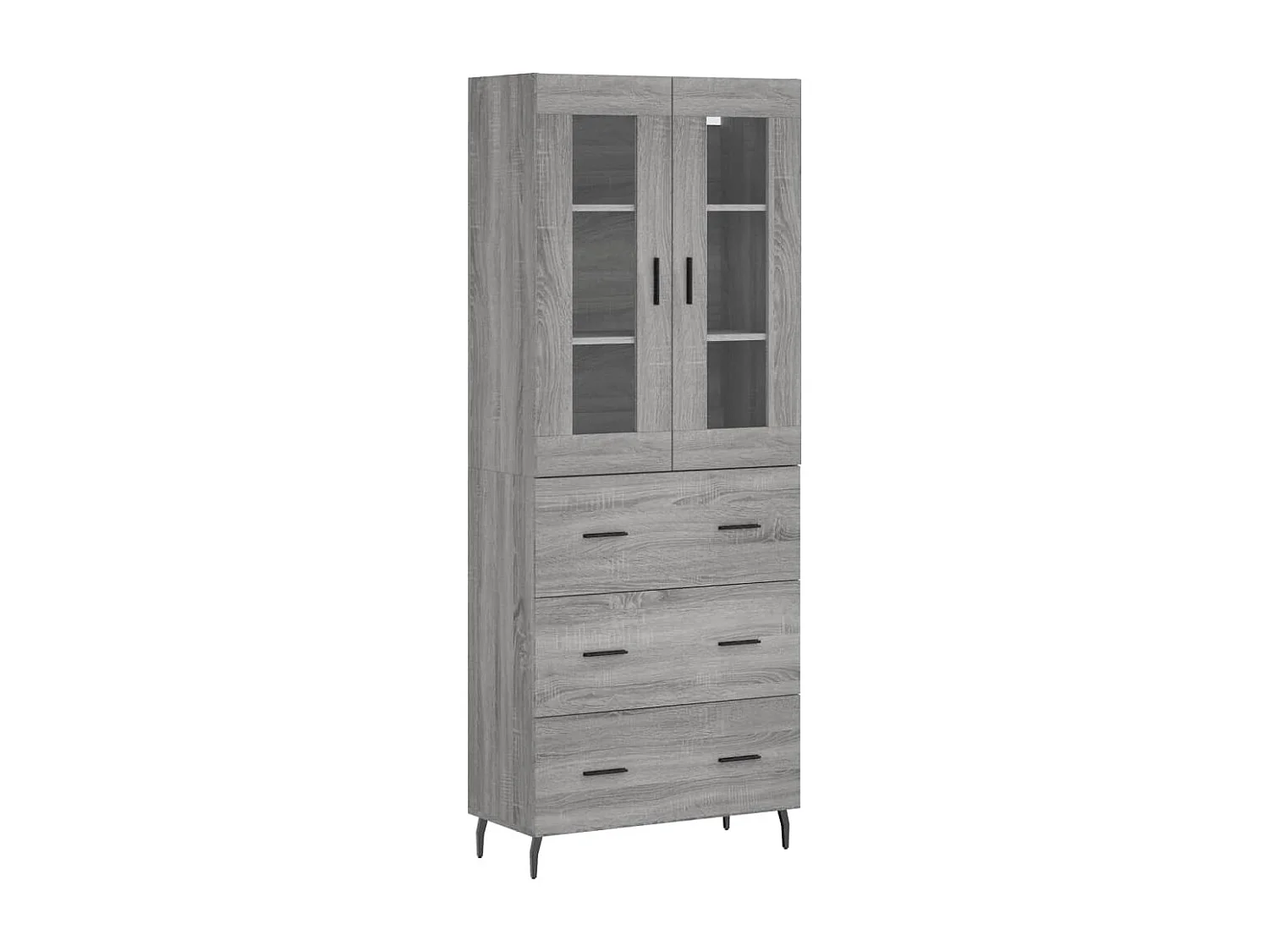 Credenza | Buffet | Armadio Grigio Sonoma 69,5x34x180 cm in Legno Multistrato