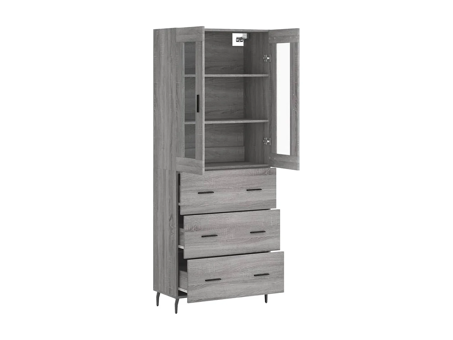 Credenza | Buffet | Armadio Grigio Sonoma 69,5x34x180 cm in Legno Multistrato