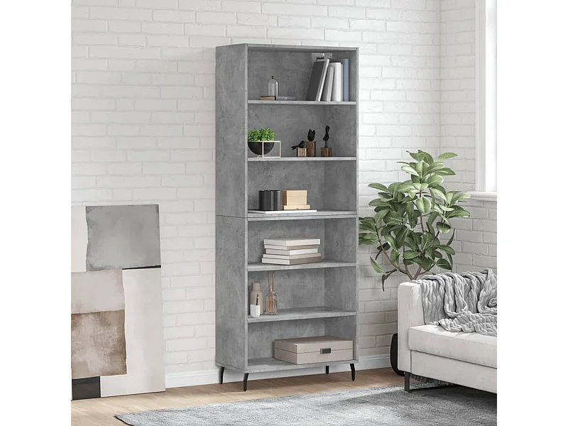 Buffet | Bahut | Meuble de rangement gris béton 69,5x32,5x180 cm bois d'ingénierie