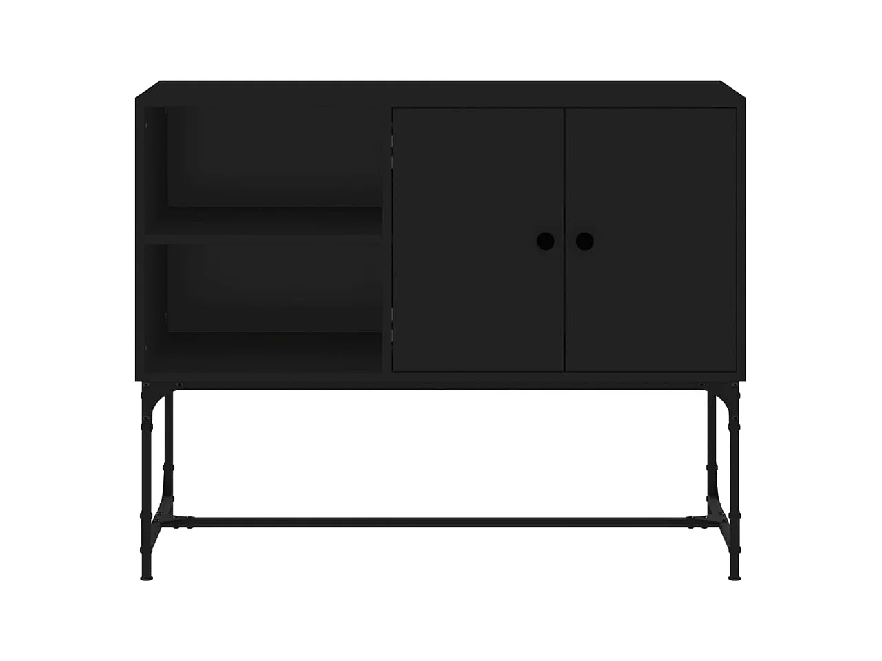 Buffet | Bahut | Meuble de rangement noir 100x40x79,5 cm bois d'ingénierie