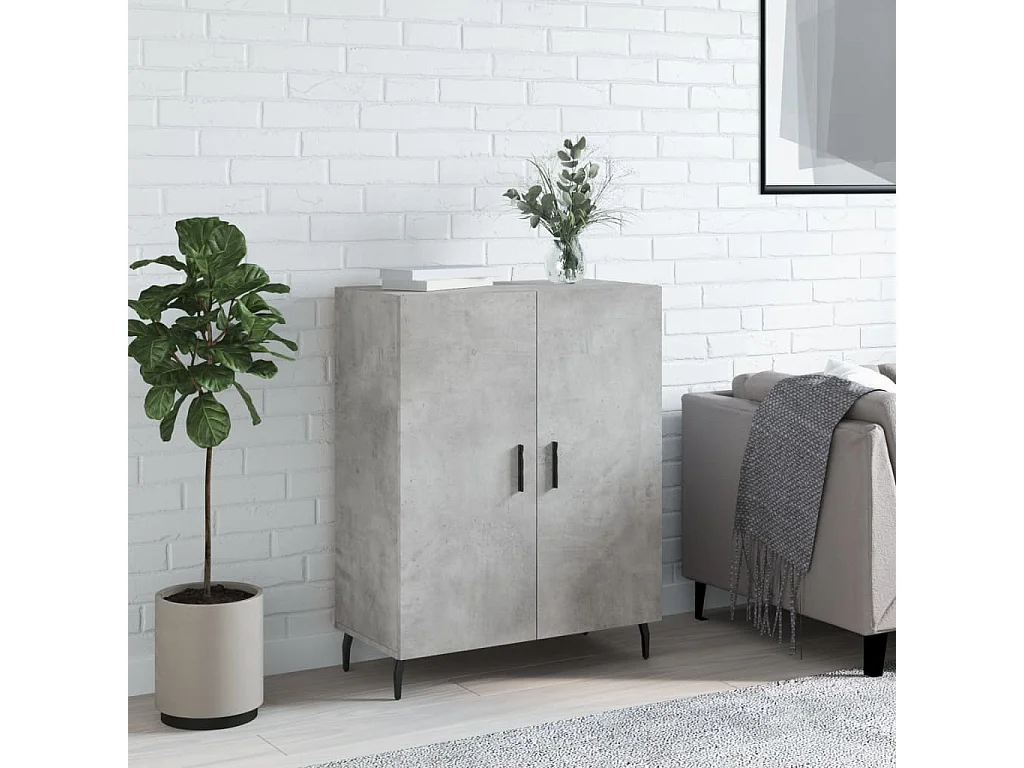Buffet | Bahut | Meuble de rangement gris béton 69,5x34x90 cm bois d'ingénierie