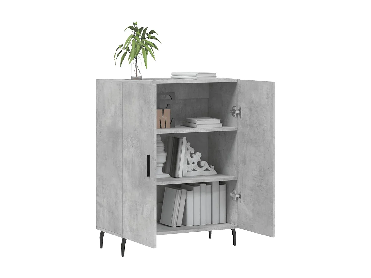 Buffet | Bahut | Meuble de rangement gris béton 69,5x34x90 cm bois d'ingénierie