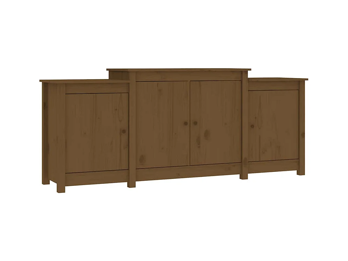 Buffet | Bahut | Meuble de rangement Marron miel 164x37x68 cm Bois massif de pin