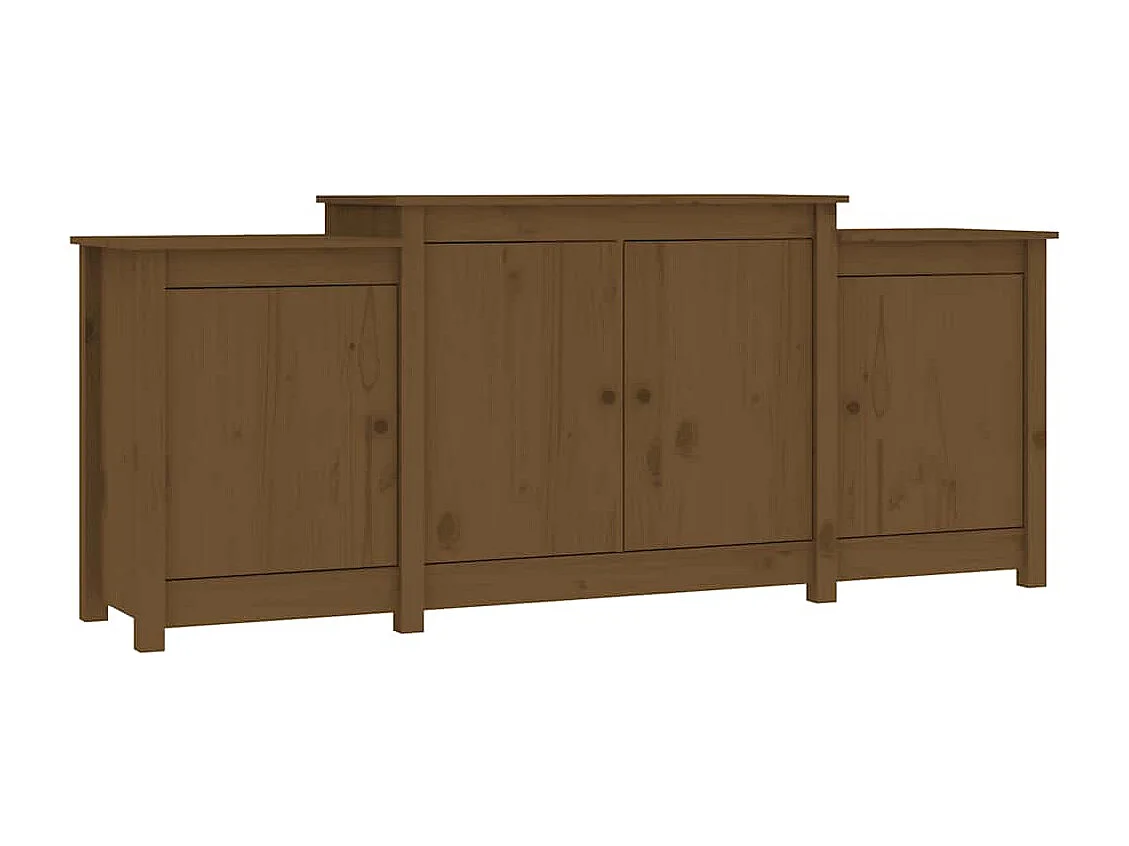 Buffet | Bahut | Meuble de rangement Marron miel 164x37x68 cm Bois massif de pin
