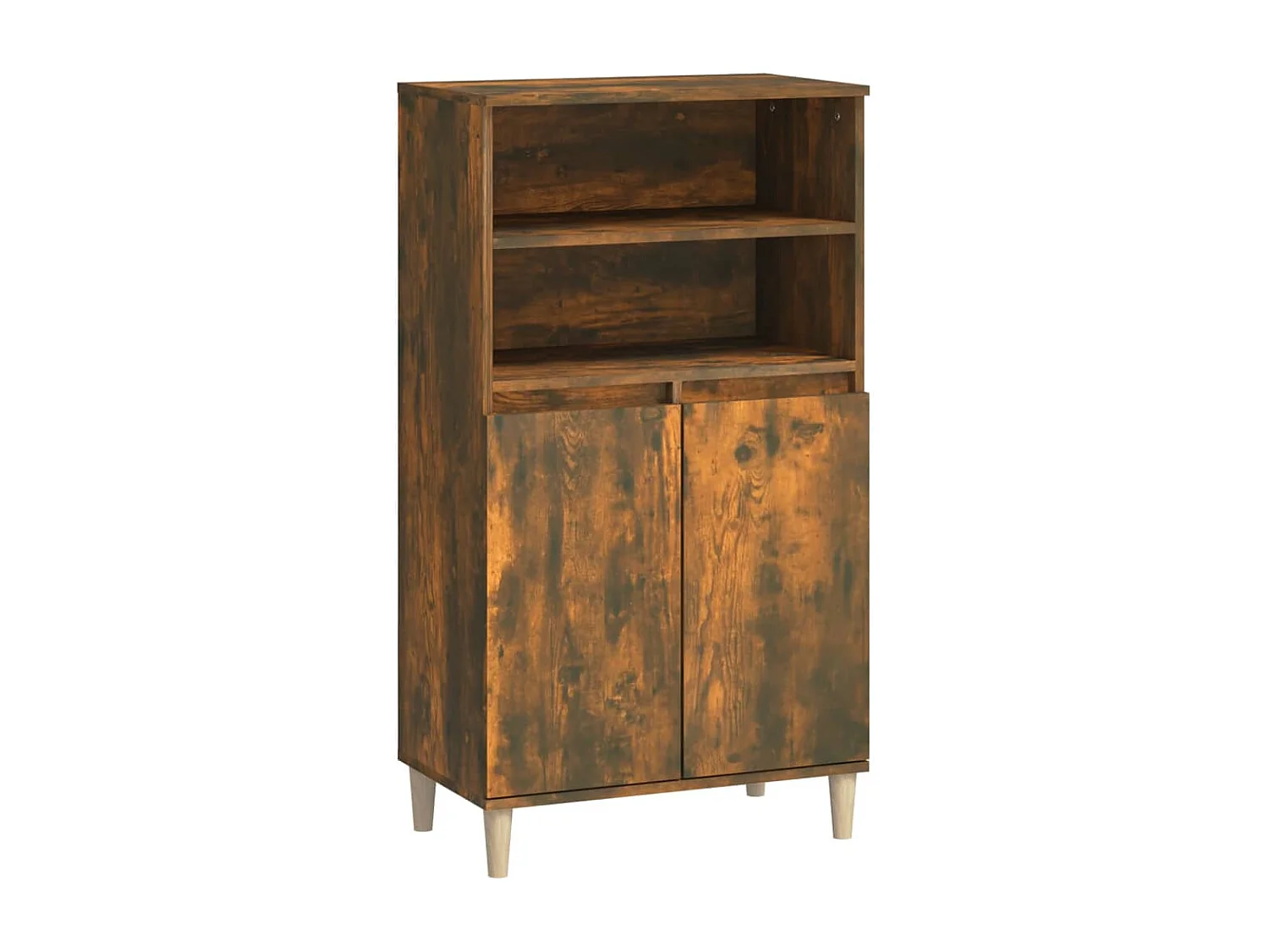 Buffet | Bahut | Meuble de rangement haut Chêne fumé 60x36x110 cm Bois d'ingénierie