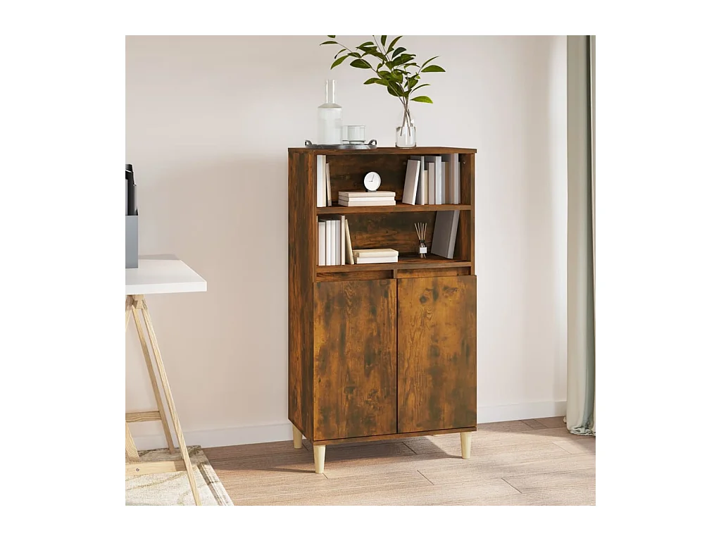 Credenza | Buffet | Armadio Rovere Fumo 60x36x110 cm in Legno Multistrato