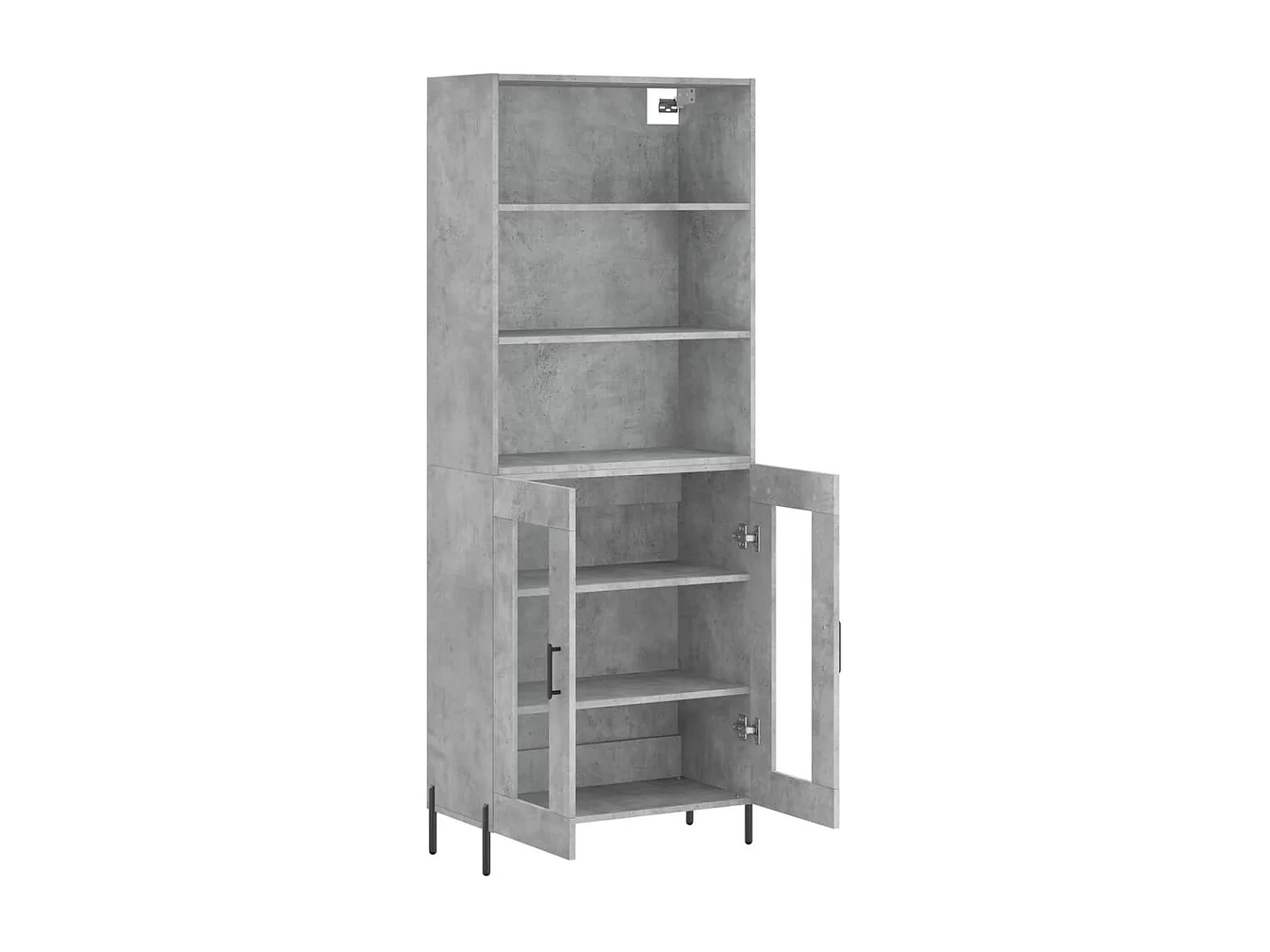 Credenza | Buffet | Armadio Grigio Cemento 69,5x34x180 cm in Legno Multistrato