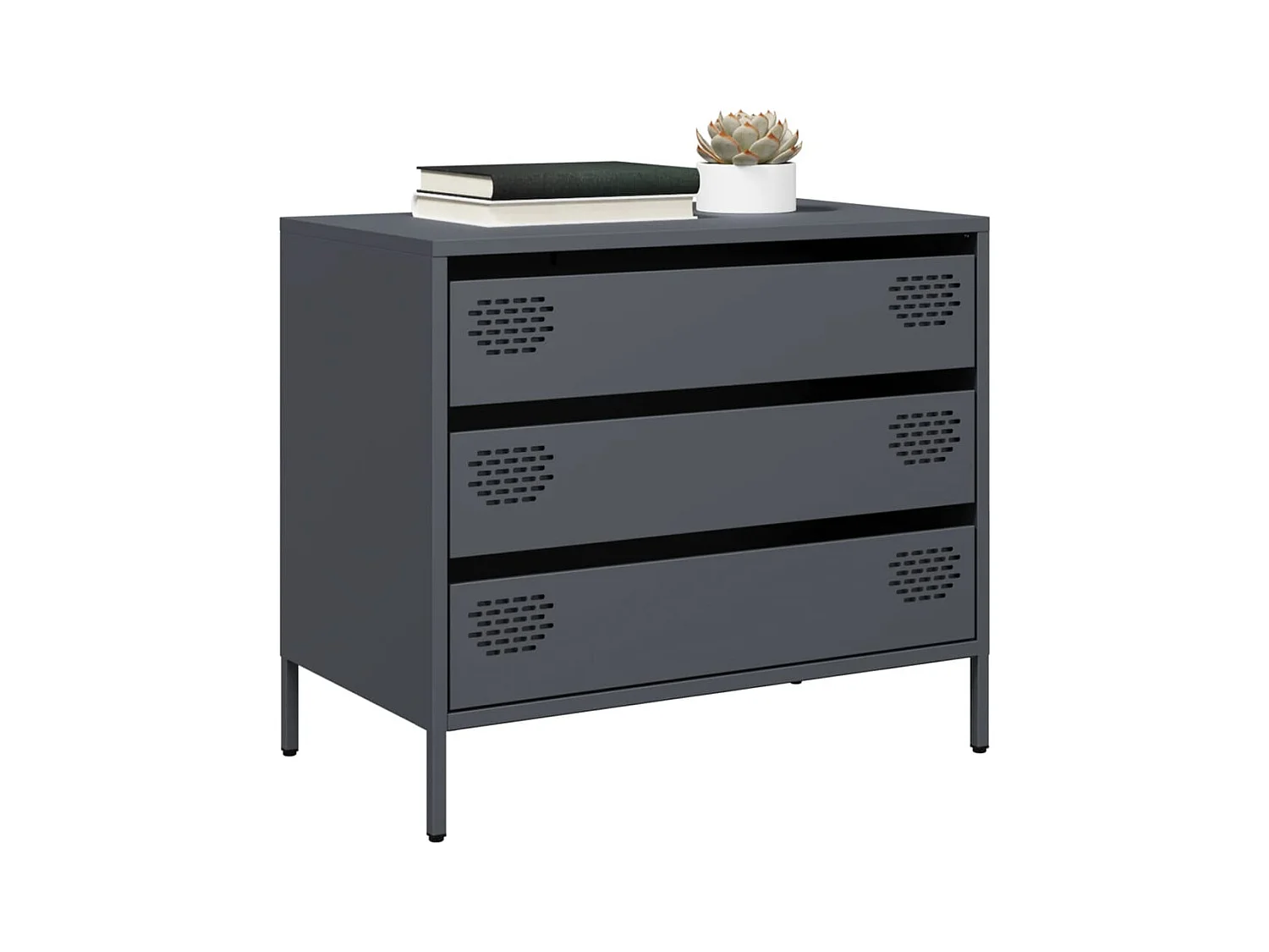 Buffet | Commode à tiroir | Meuble de rangement anthracite 68x39x58,5 cm acier laminé à froid