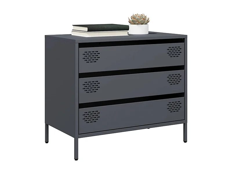 Buffet | Commode à tiroir | Meuble de rangement anthracite 68x39x58,5 cm acier laminé à froid