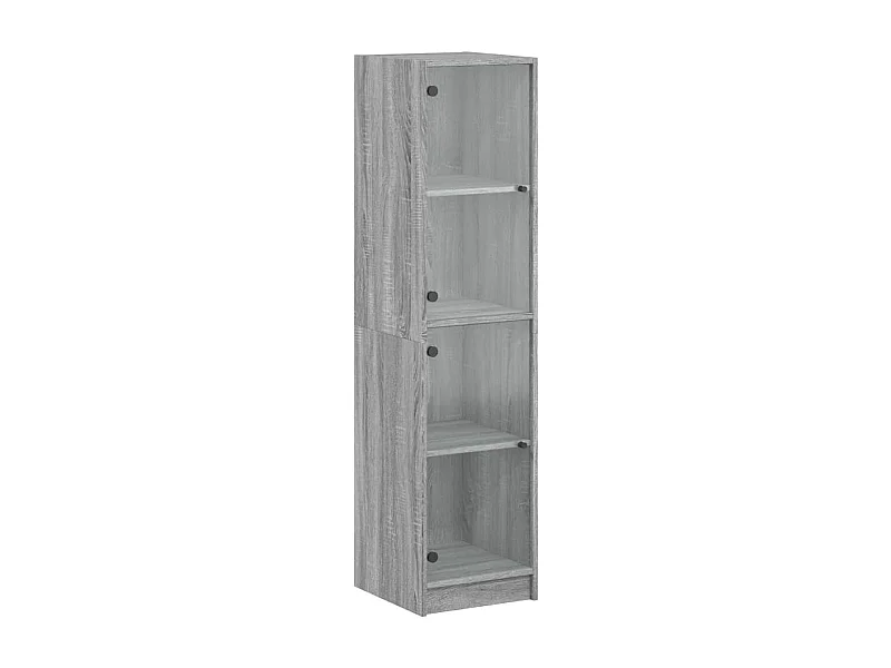 Buffet | Bahut | Meuble de rangement avec portes en verre sonoma gris 35x37x142 cm
