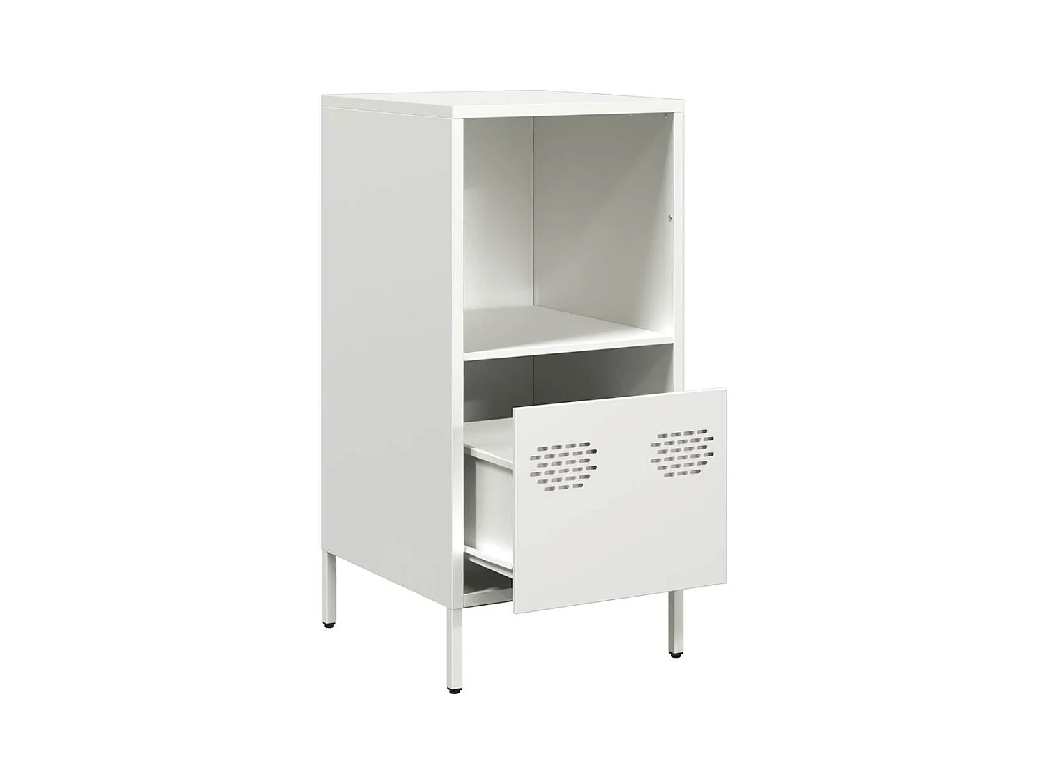 Buffet | Commode à tiroir | Meuble de rangement blanc 35x39x73,5 cm acier laminé à froid